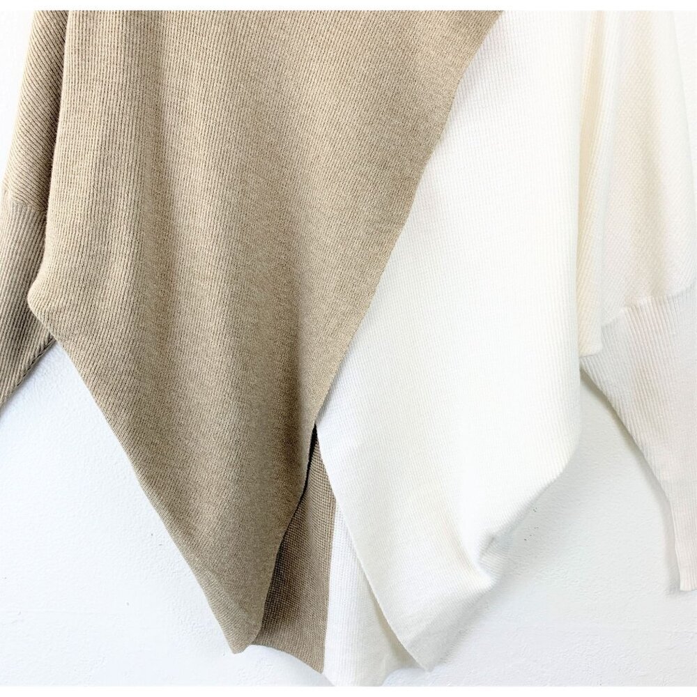 Nwt Elan Khaki Cross Front Color Block Sweater Si… - image 6